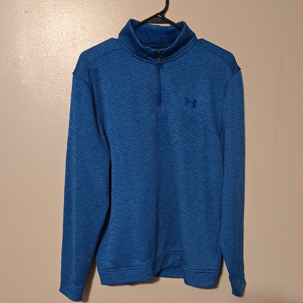 Under Armour Cold Gear Loose Storm‎ 1/4 Zip Fleece Shirt Blue Men's Size Large